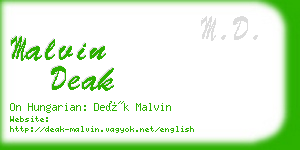 malvin deak business card